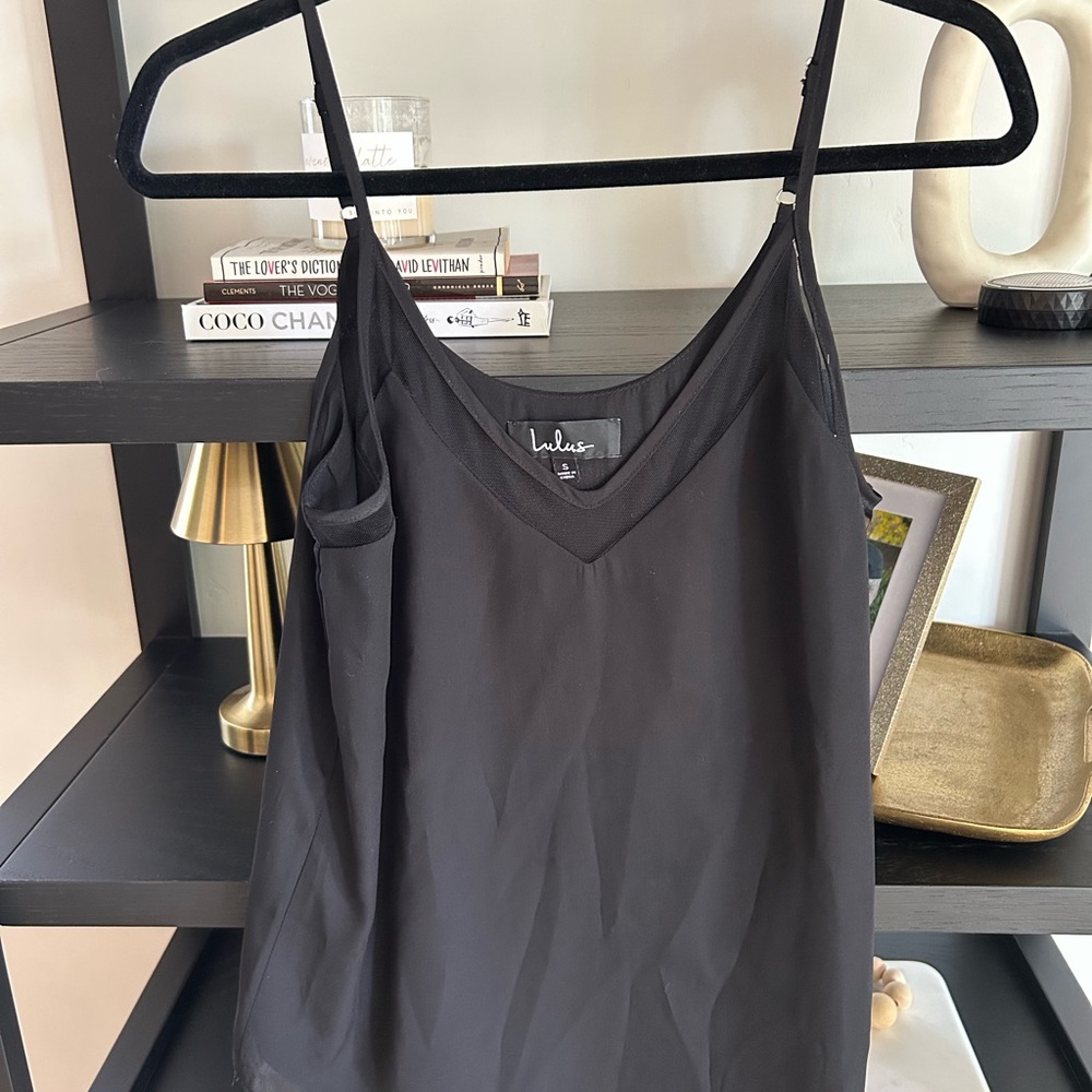Women’s black mesh top